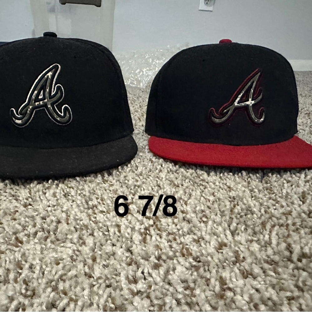 Black and Red Fitted Hats